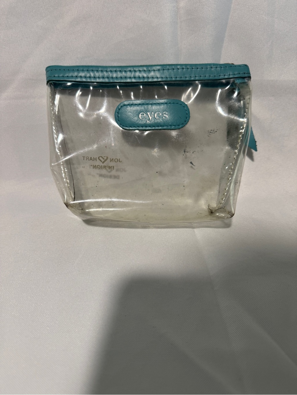Jon Hart Clear Cosmetic Pouch with Teal Trim